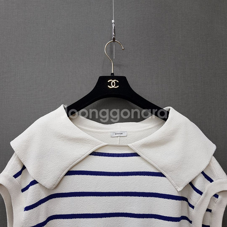 한섬 시스템 2022 AACENTRE22 카라 니트 베스트 F사이즈--2