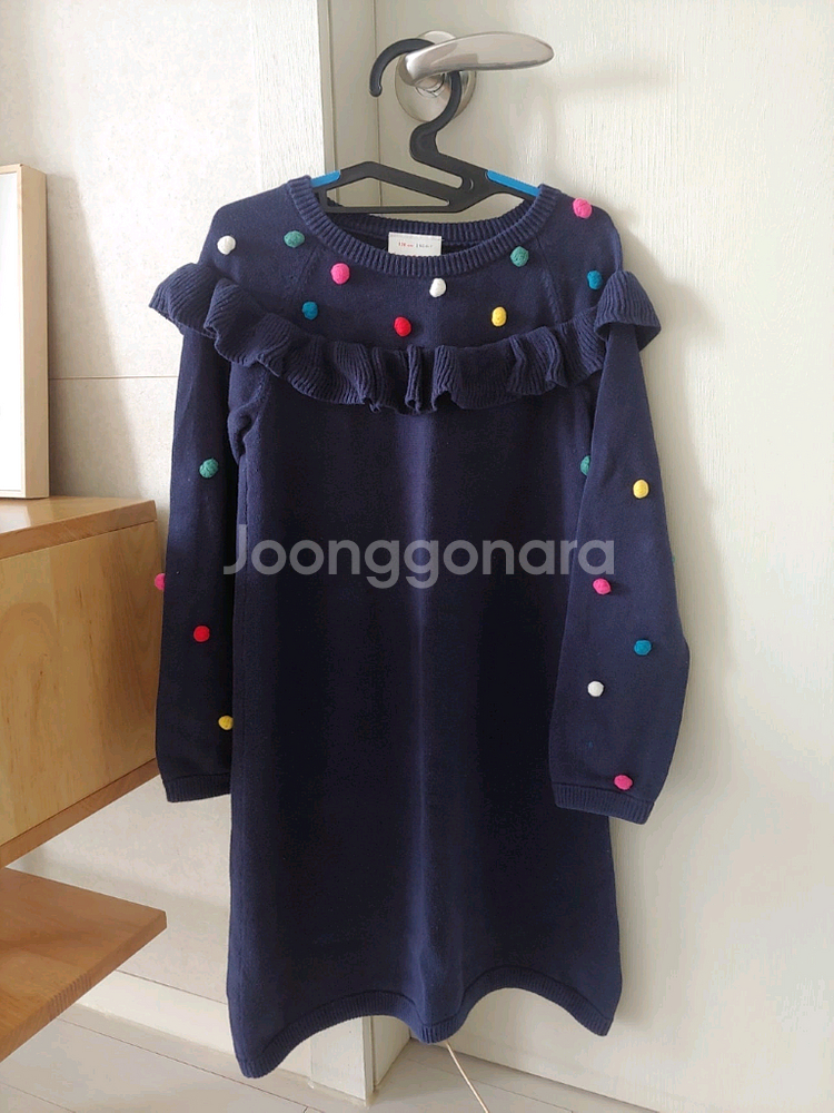 한나앤더슨 폼폼 러플 니트 원피스 120사이즈(반값택포--0