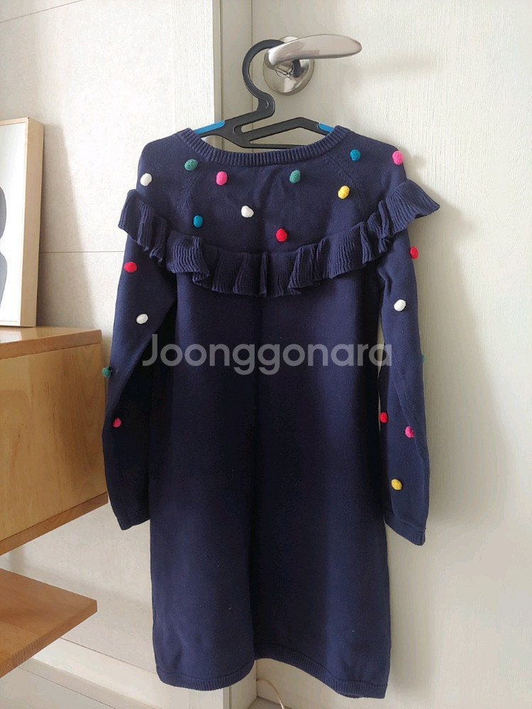 한나앤더슨 폼폼 러플 니트 원피스 120사이즈(반값택포--2