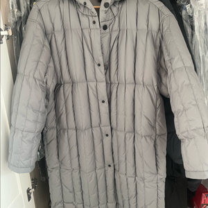 띠어리 alvar 퀼팅 롱패딩 그레이 S