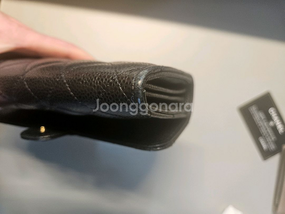 샤넬 캐비어 레더 장지갑--1