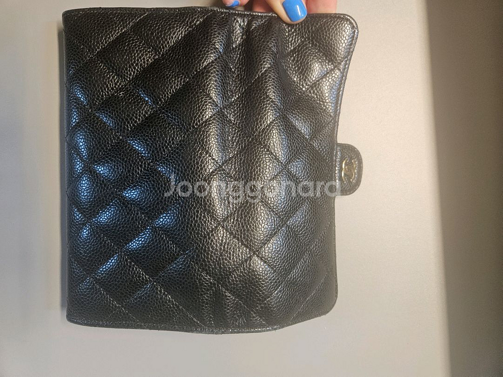 샤넬 캐비어 레더 장지갑--4