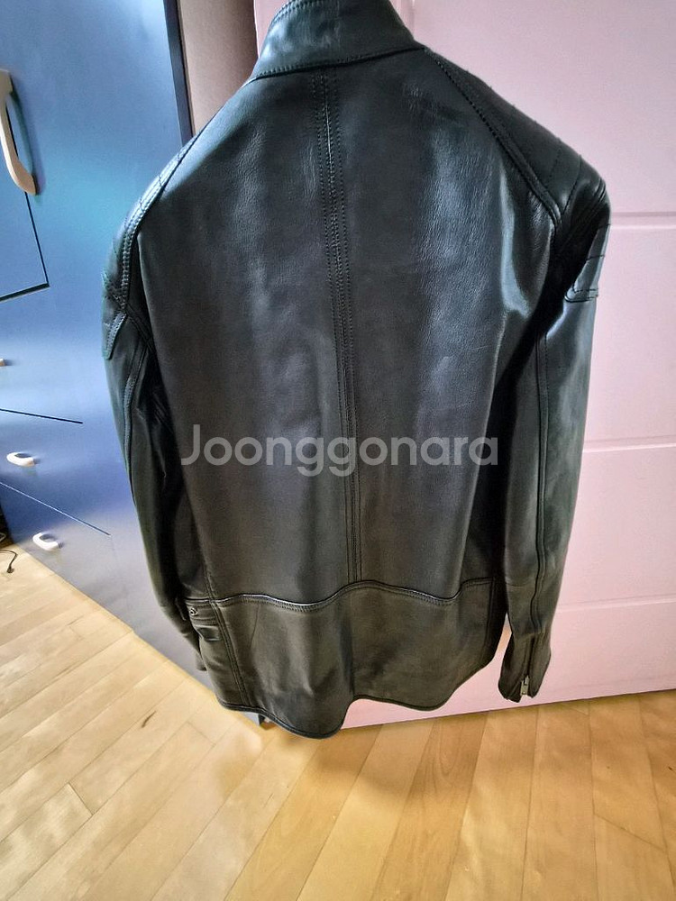 이지오 옴므 EZIO HOMME 블랙남성 천연 양가죽자켓 라이더자켓--1