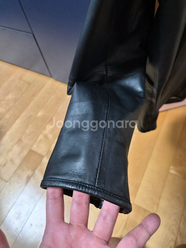 이지오 옴므 EZIO HOMME 블랙남성 천연 양가죽자켓 라이더자켓--4