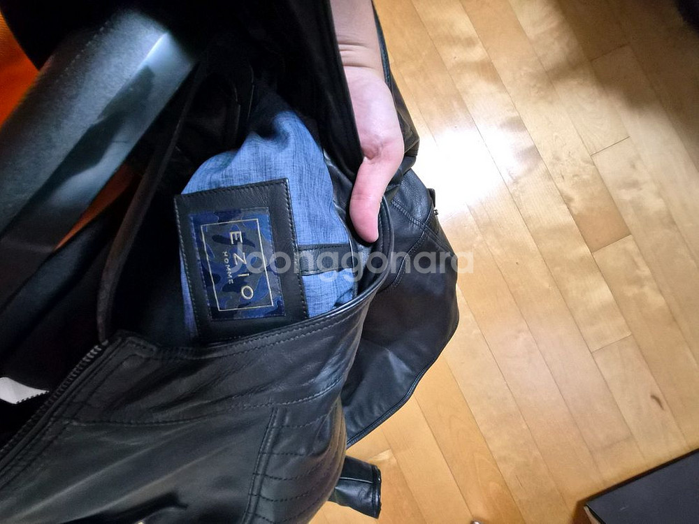 이지오 옴므 EZIO HOMME 블랙남성 천연 양가죽자켓 라이더자켓--6