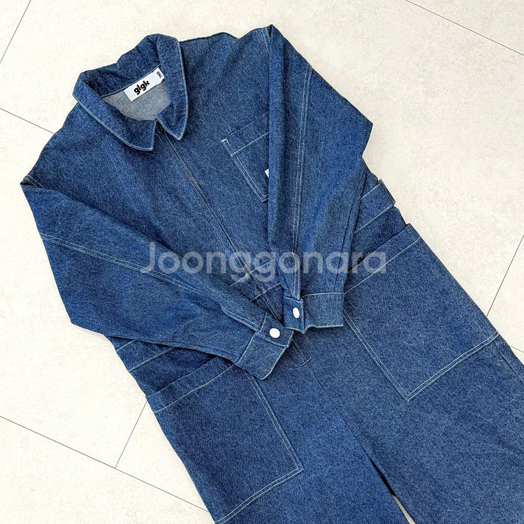 glgk 베이직 로고 점프 수트 DENIM 140--1