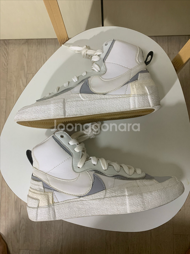 나이키 사카이 블레이저 미드 화이트 그레이(6Y, 240)--0