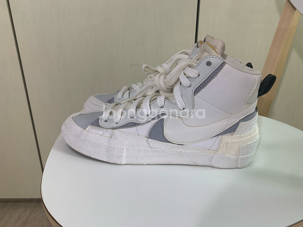 나이키 사카이 블레이저 미드 화이트 그레이(6Y, 240)--6