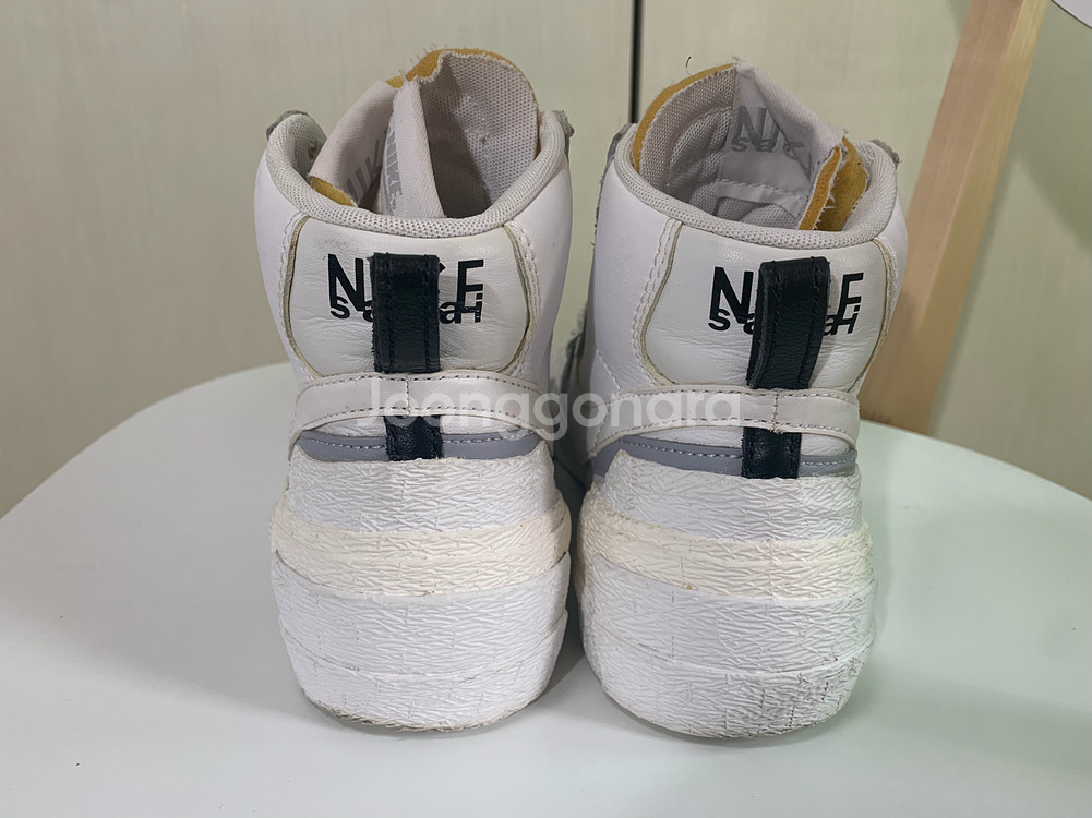 나이키 사카이 블레이저 미드 화이트 그레이(6Y, 240)--8