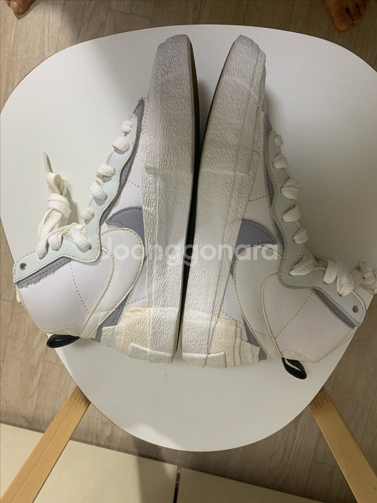 나이키 사카이 블레이저 미드 화이트 그레이(6Y, 240)--3