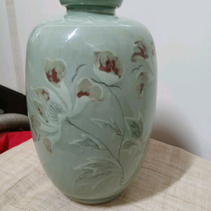 한자문자 도자기 꽃병