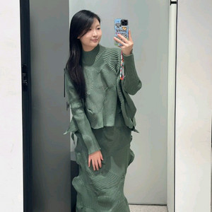 이세이미야케 코네코네 와이드탑 미스티 그린,플리츠플리즈 ~