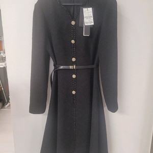 택달린 새상품 MINIMUM REFLEX 트위드 벨티드 원피스 (BLACK, 88-94-165)