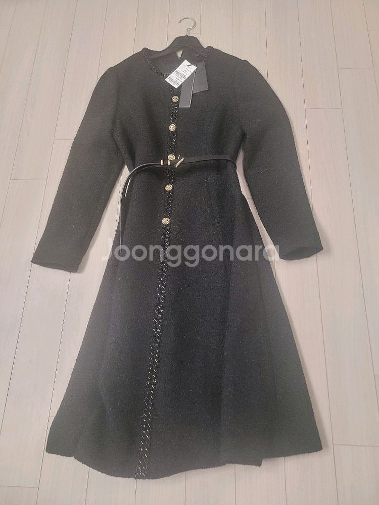 택달린 새상품 MINIMUM REFLEX 트위드 벨티드 원피스 (BLACK, 88-94-165)--5