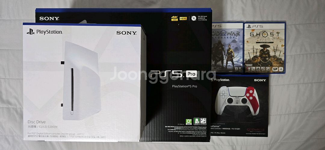 (미개봉) PS5 Pro+디스크 드라이브+20주년 듀얼센스+게임2개--0
