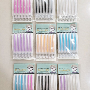 미용 논슬립 실리콘패드 헤어 집게핀 6p (새상품)