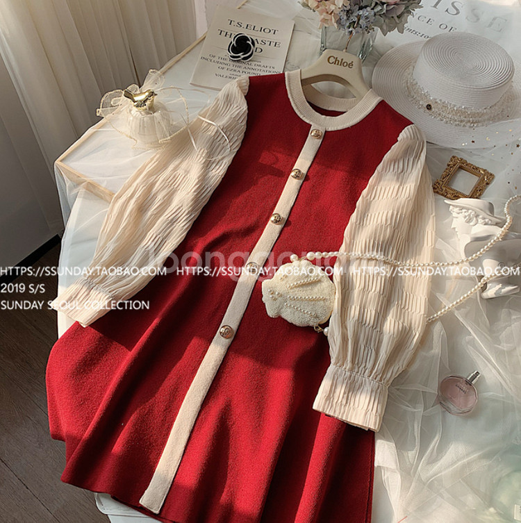 레드 원피스 새상품--0