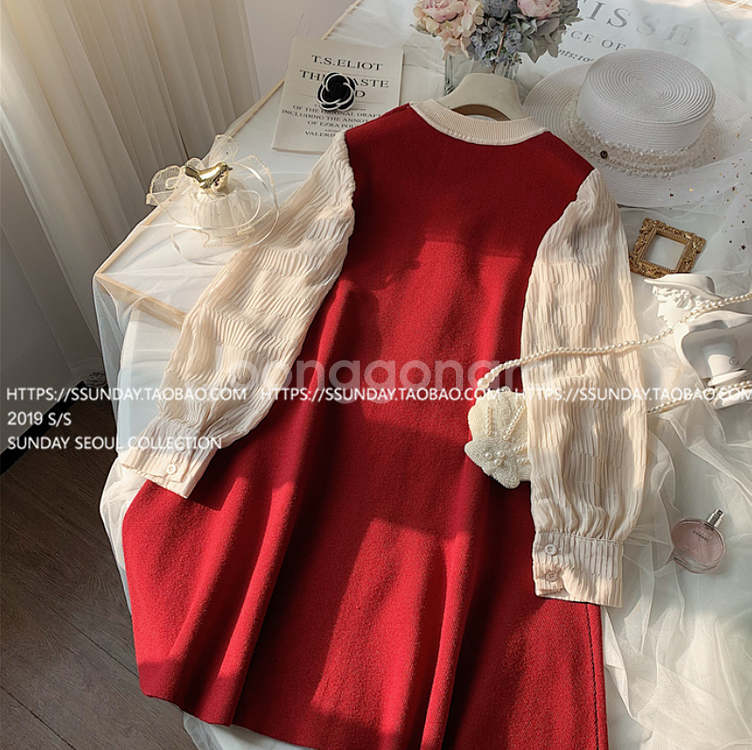 레드 원피스 새상품--1