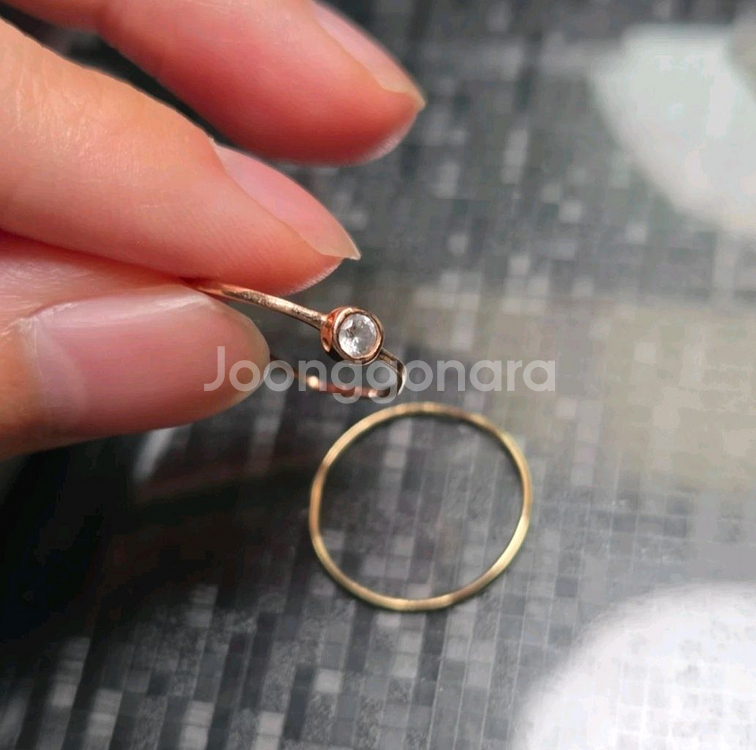 14k 로즈 골드 실반지--2