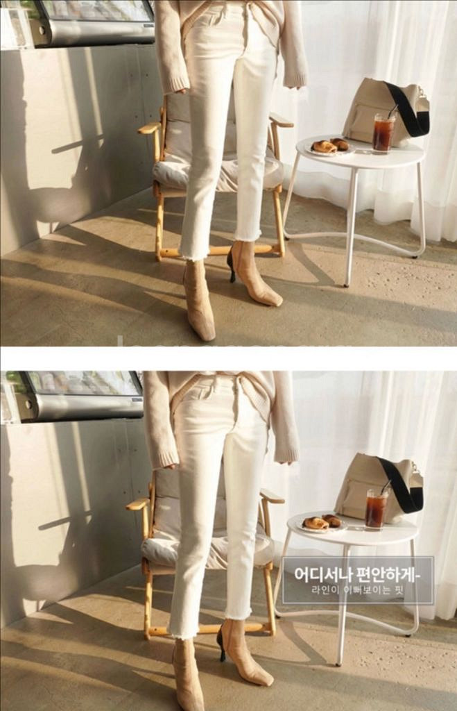 난닝구 로르니 기모컷팅팬츠 S 사이즈--3