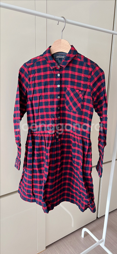 타미힐피거 체크 셔츠 원피스 152--0