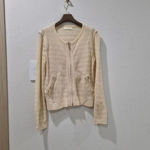 미샤 아이보리 니트 집업 자켓