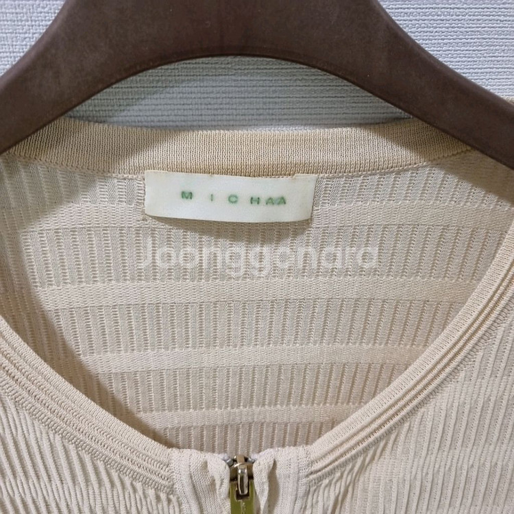 미샤 아이보리 니트 집업 자켓--3