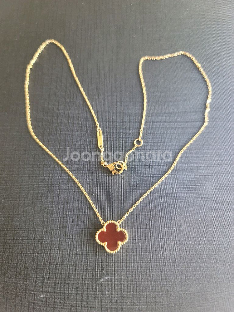 18k 골드 클로버 목걸이--0