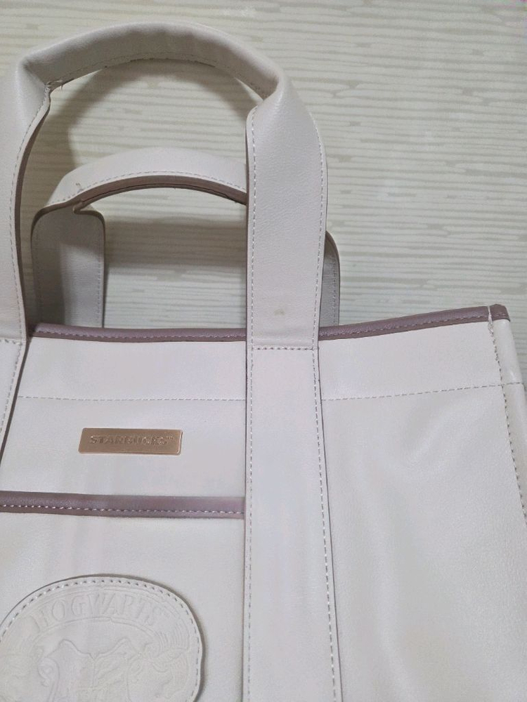 스타벅스 x 해리포터 토트백 화이트 한번 사용했어요--2