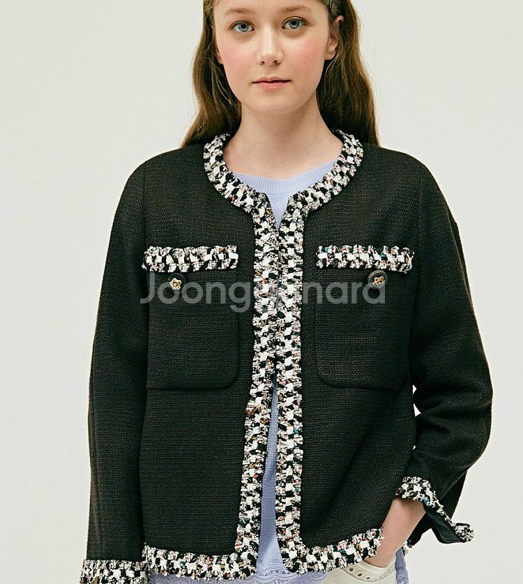 한섬 SJSJ 트위드 자켓 (2회 착용)--0