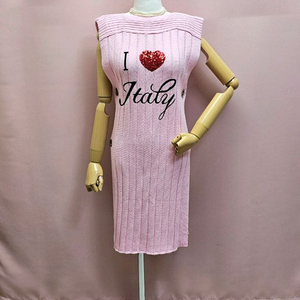 러블리 핑크 옆트임 니트 베스트