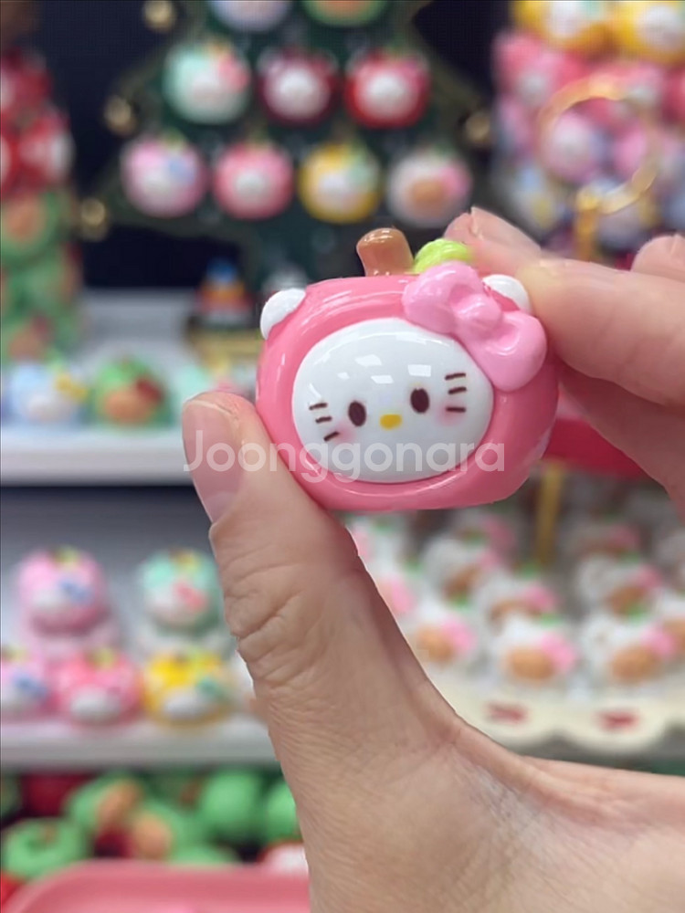 수지 제작 피규어 헬로키티 사과 애플 크리스마스 오브제--5