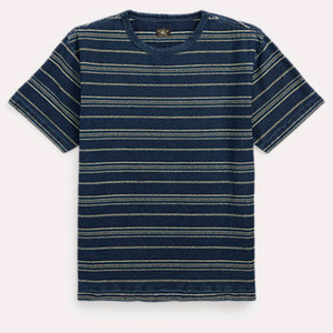 더블알엘 인디고 스트라이프 저지 티셔츠 XL RRL
