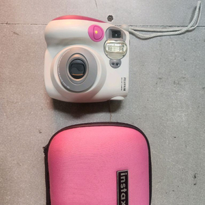 후지필름 인스탁스 카메라 7s 핑크색 케이스 포함