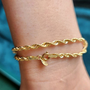 도로시 쥬얼리 18k 옐로우골드 로프 팔찌