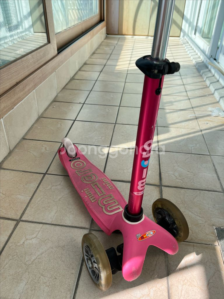 마이크로 미니 킥보드(핑크 led 바퀴)--2