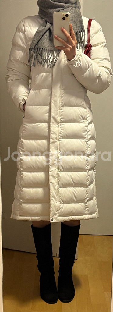 여성 네파 구스다운 거위털 롱패딩점퍼 95 착샷--9