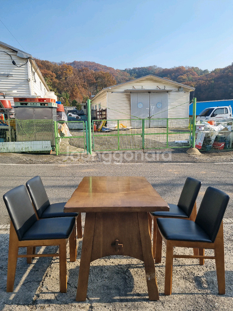 4인 원목테이블 의자세트--2