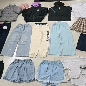 여아옷140-150사이즈 (다운패딩/바지/치마) 17벌 새옷포함 일괄5만원!