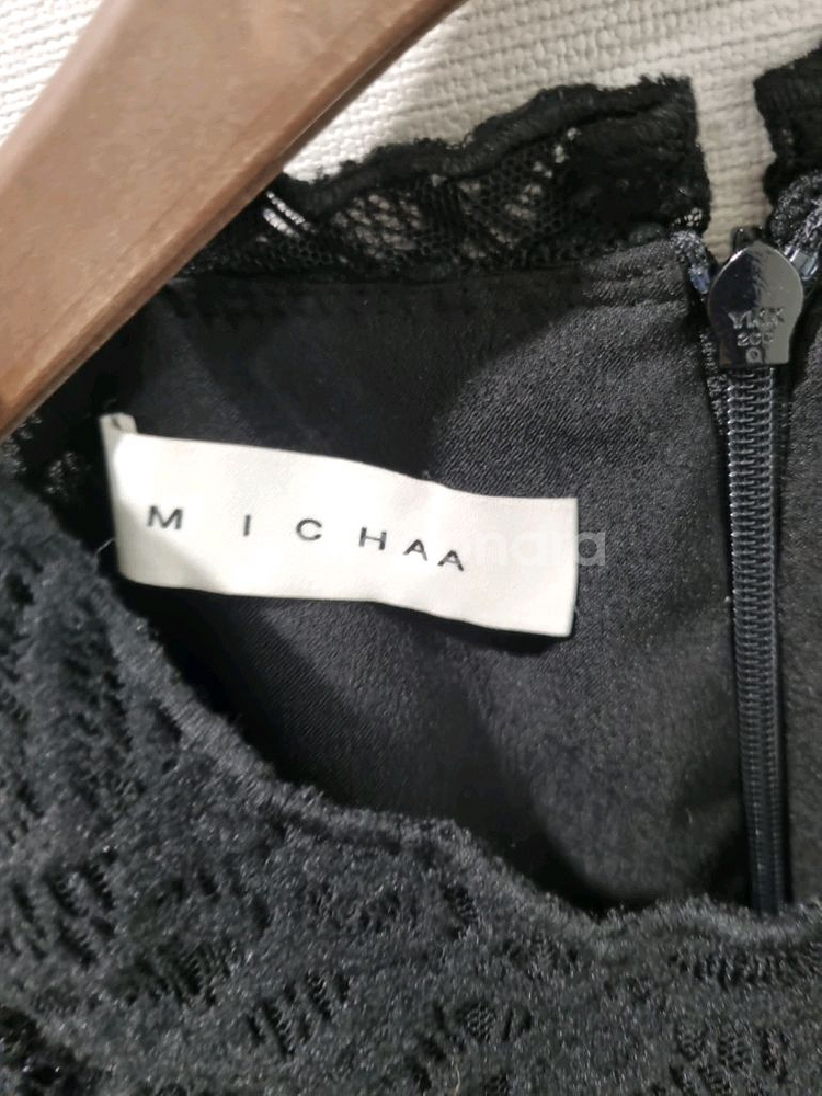 미샤 블랙 레이스 원피스--3