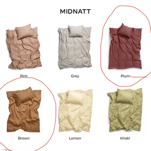 MIDNATT 침구 세트 브라운/플럼
