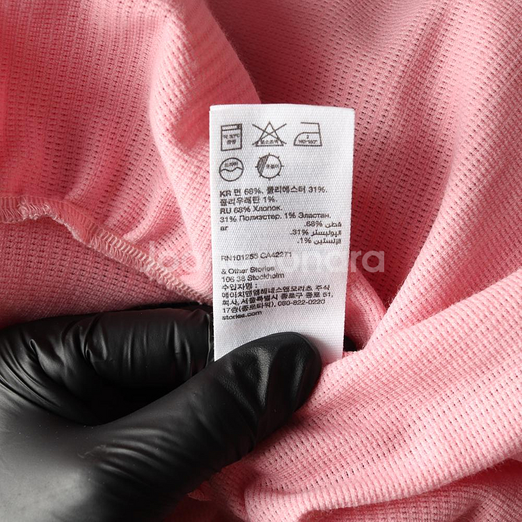 [M]앤아더스토리즈 핑크 퍼프 반팔 랩 캉캉 미니 원피스 드레스--6