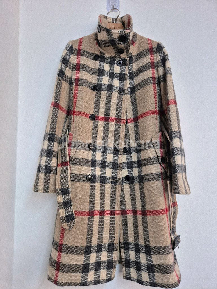 버버리 브릿 체크 벨티드 코트--2