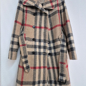 버버리 브릿 체크 벨티드 코트