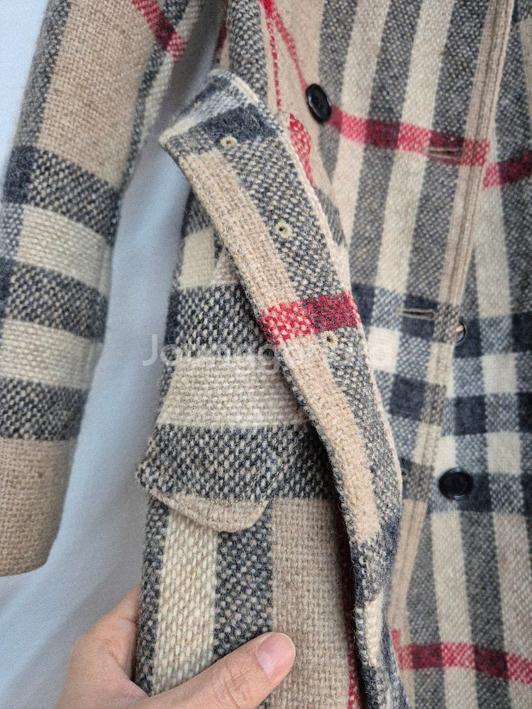 버버리 브릿 체크 벨티드 코트--4