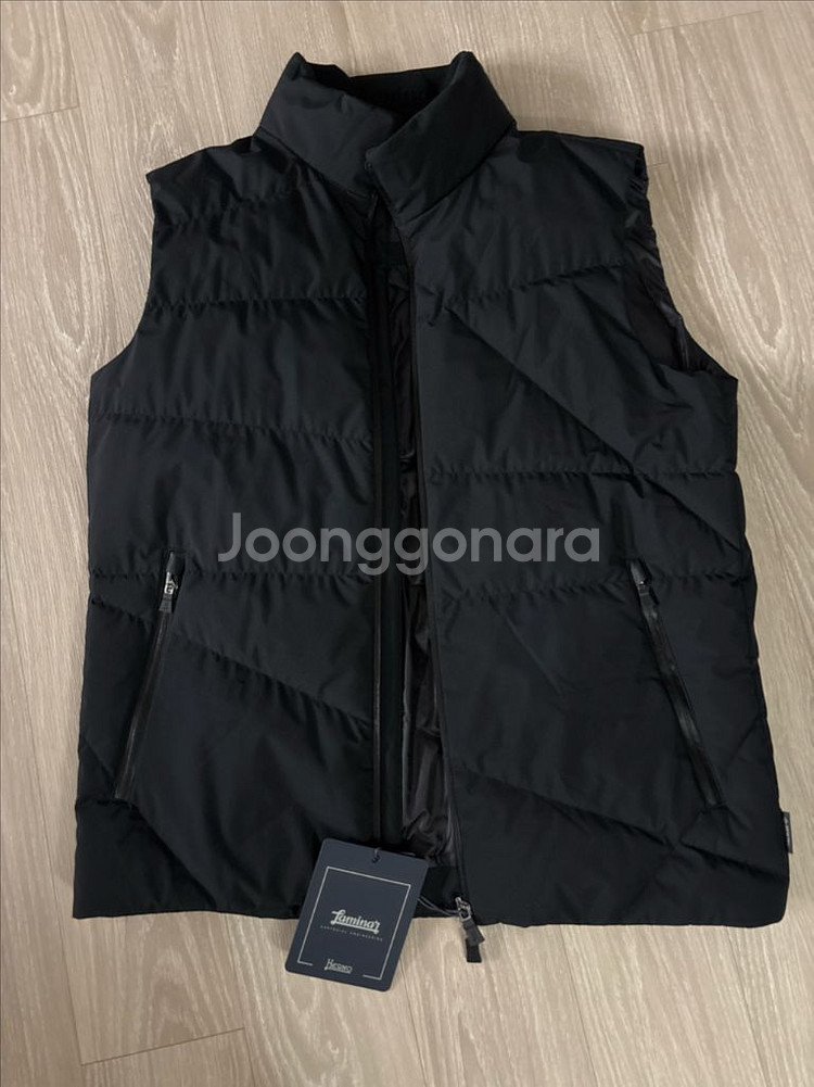 에르노 남성 조끼 베스트 블랙 패딩 새것 사이즈100--0