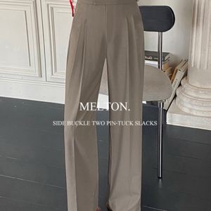 플라이모델 멜톤 투핀턱 와이드 슬랙스 long ver.M사이즈