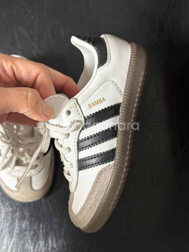 140사이즈)아디다스삼바 SAMBA OG EL 화이트블랙--2