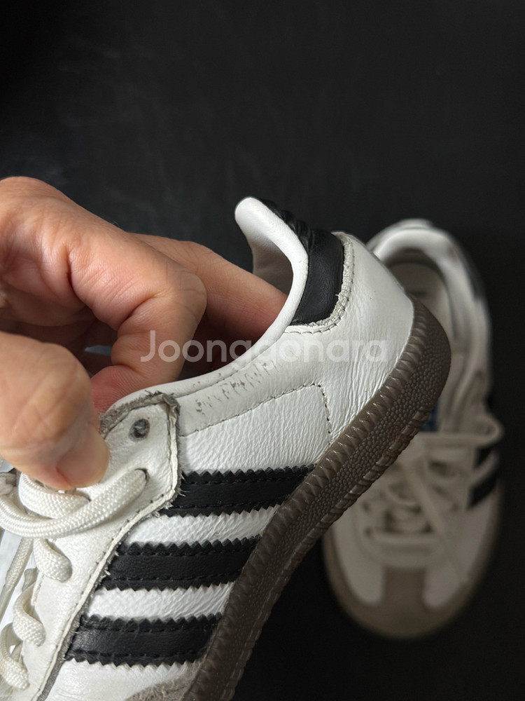140사이즈)아디다스삼바 SAMBA OG EL 화이트블랙--3