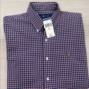 (새상품) 폴로 깅엄체크 셔츠 슬림핏 M (95~100)